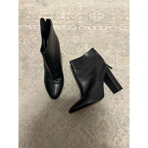 Women's J.Crew Black Leather Ankle Boots & Booties Size 8.5